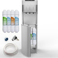 Self Cleaning Bottleless Water Cooler Dispenser with 4 Stage Water Filter 3 Temperature Settings Silver