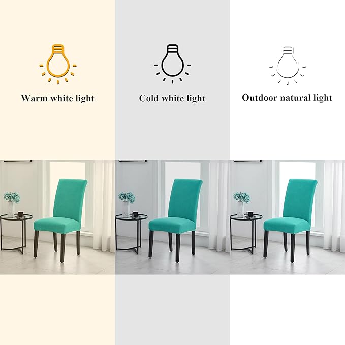 Joccun Chair Covers for Dining Room Set of 6,Dining Chair Slipcovers Stretch Dining Room Chair Covers Seat Protector,Washable Parsons Chair Cover for Home,Banquet(Turquoise,6 Pack)