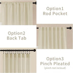 Joydeco Linen Curtains 96 Inch Length 2 Panel Sets,Light Filtering Curtains for Bedroom 52 Inch Wide Living Room Drapes with Back Tabs & Rod Pockets (W52 x L96 Inch, Linen)