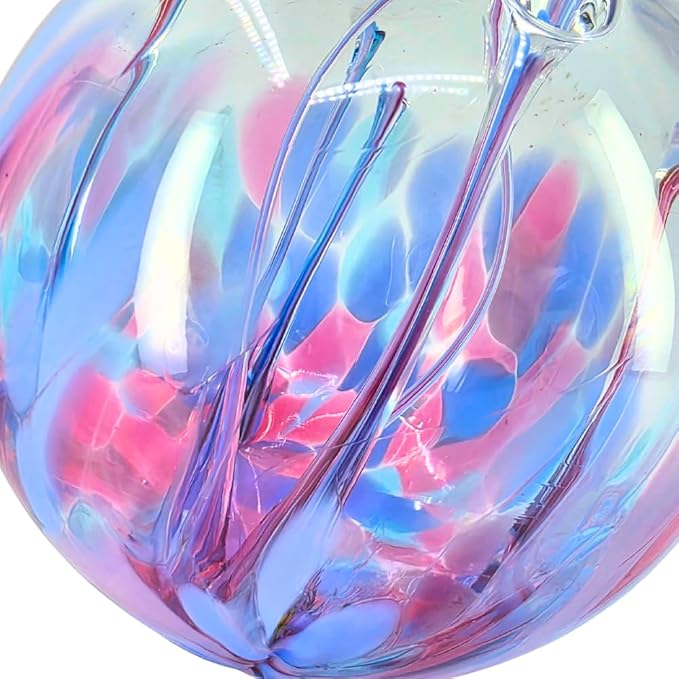 Luke Adams Handmade Glass Gazing Balls for Garden on Clearance – Hand Blown Glass Gazing Ball for Yard Décor – Decorative Garden Globe (Hydrangea)
