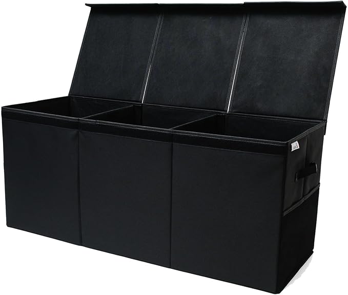 Extra Large Toy Storage Organizer with Lid - Sturdy, Collapsible Toy Chest Storage Box Design - Toys Bin with Dividers for Kids, Nursery, Bedroom, Playroom 37"x16"x14"