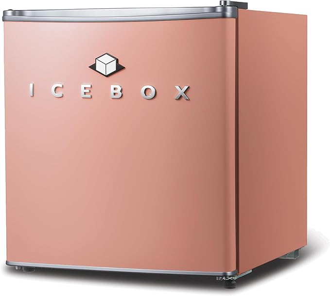 IBCR17BLS Compact, Energy Star Certified Small, Single Door Mini Fridge with Freezer Refrigerator, Standard (1.7 cu ft), Blush Red