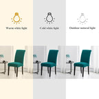 Joccun Chair Covers for Dining Room Set of 6, Dining Chair Slipcovers Stretch Dining Room Chair Covers Seat Protector,Washable Parsons Chair Cover for Home,Banquet(Peacock Blue,6 Pack)
