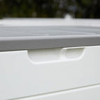 100 Gallon Outdoor Storage Box Waterproof Lockable Resin Deck Box Large, Patio Storage Bin for Pool Accessories Cushion Furniture, Garden Tools, UV-Resistant Outside Delivery Black&White