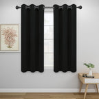Easy-Going Blackout Curtains for Bedroom, Solid Thermal Insulated Grommet and Noise Reduction Window Drapes, Room Darkening Curtains for Living Room, 2 Panels (34x54 in, Black)