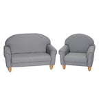 Children's Factory As We Grow Chair and Couch, Flexible Seating for Daycare or Preschool, Kids Reading Couch, Playroom Furniture, Gray