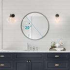 Fabuday Black Circle Mirror for Wall 20 inch - Round Mirrors for Bathroom, Entryway, Living Room, Hallway, Bedroom Decor, Small Matte Framed