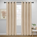 Easy-Going Blackout Curtains for Bedroom, Solid Thermal Insulated Grommet and Noise Reduction Window Drapes, Room Darkening Curtains for Living Room, 2 Panels (52x84 in,Beige)