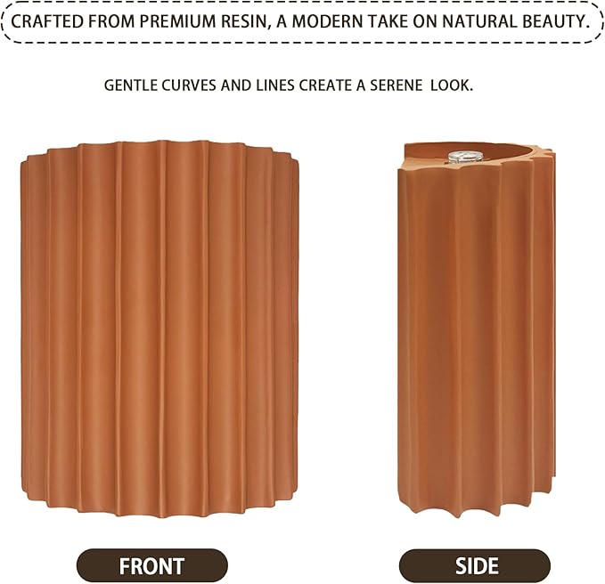 LightInTheBox Modern LED Wall Sconce Minimalist Resin Wall Light Nordic Style Half-Cylinder Tree Root Desgin Up and Down Light for Stairs Hallway Bedroom (Orange)