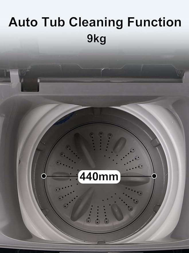 Full-Automatic Washing Machine 25 lbs Portable Washer 10 Wash Program & 8 Water Level with LED Display，Drain Pump, Ideal for Apartments, RV, Camping, Grey