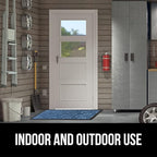 GORILLA GRIP 100% Waterproof All-Season WeatherMax Doormat, 72x24, US Designed Natural Rubber, Stain and Fade Resistant, Low Profile Indoor Outdoor Door Mats, Easy Clean Patio Mat, Ocean Blue Waves