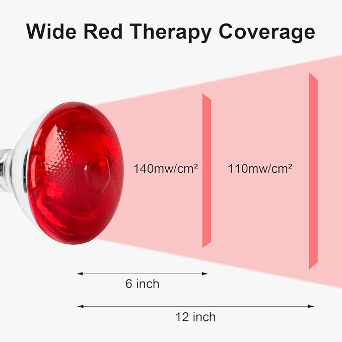 Infrared Bulb Heat Lamp, Red Light Therapy Heat Bulbs, Infrared Light Bulb for Body Suitable for E26/E27 Socket