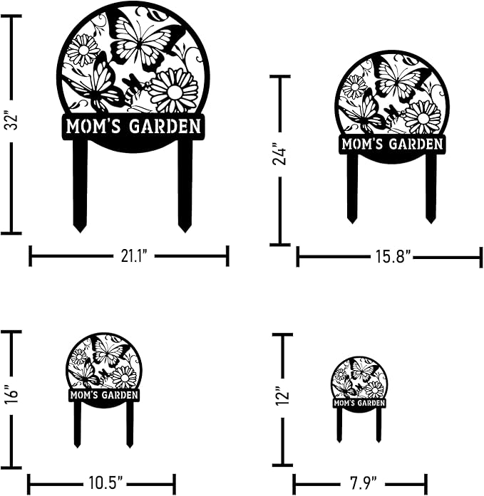 Personalized Butterfly Garden Metal Sign with Stake, Custom Address Plaque Yard Name Sign, Farmhouse Decorations