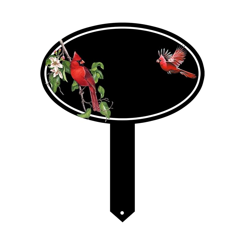 Personalized Name Garden Cardinal Metal Signs with Stake, Custom Family Name Yard Decor for Outdoor Outside, Cardinal Lawn Patio Stake Gardening Enthusiasts Grandmothers Gift