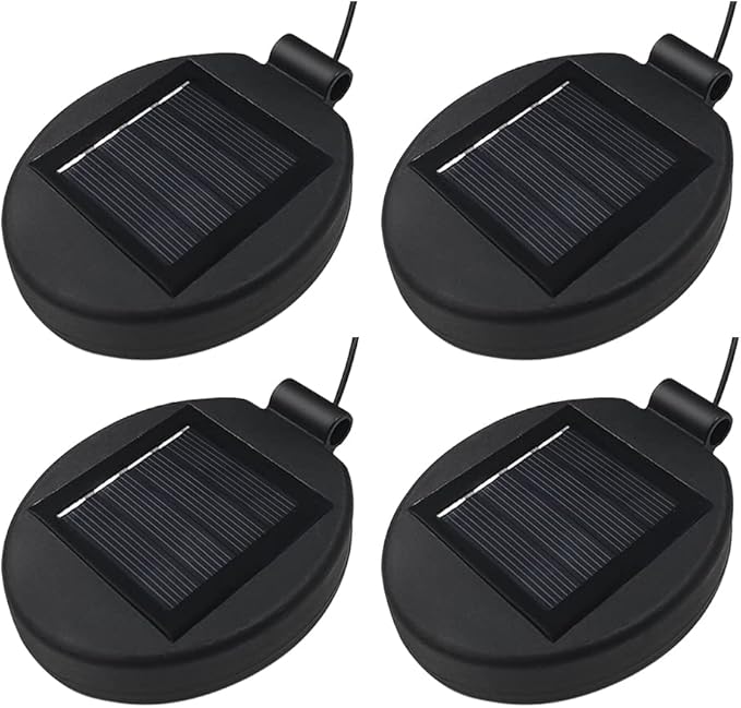 Solar Lantern Top LED Panel Lantern Lid Lights Replacement Part for Outdoor Flower DIY Solar Flower Lights Garden Patio Decor (4PCS)