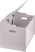 Amazon Basics Kids Toy Box, Wooden Organizer Storage Chest, Gray, 30" x 18" x 19"