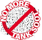 The Tank Caddy is a carrier that hangs inside your toilet tank, while trapping the soot that remains as blue and bleach tablets dissolve.