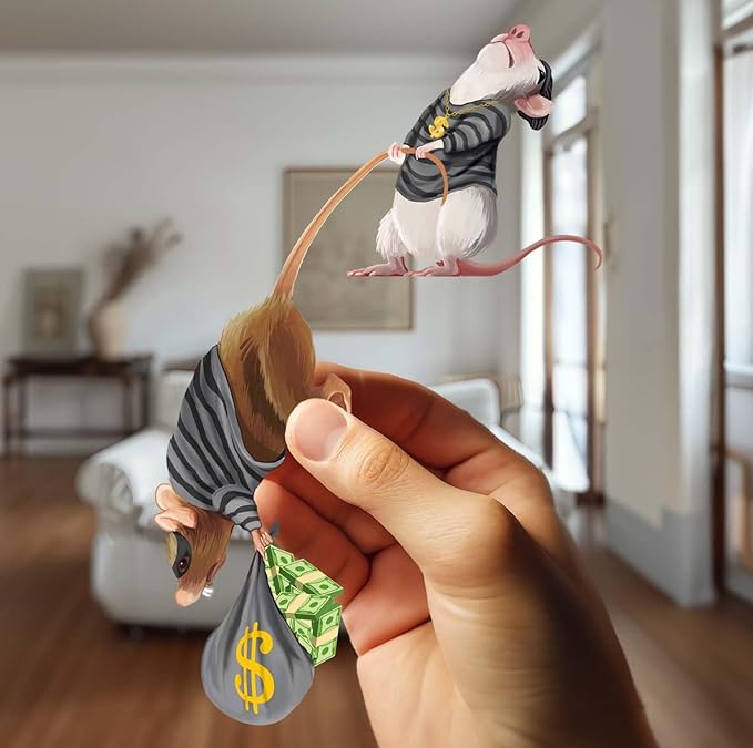 Mouse Reading Book, Wall Decor Sticker Decal, Kids Room, Classroom, Home, Bedroom, Bookcase, Book Lover, of Mice and Men, Children, Adorable, (Mice Burglars)