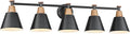 FEMILA 37.4" Black Vanity Light, Black Bathroom Light Fixture, Bathroom Lighting Fixtures Over Mirror with Matte Black Finish, 4FG59B-5W BK