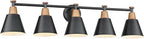 FEMILA 37.4" Black Vanity Light, Black Bathroom Light Fixture, Bathroom Lighting Fixtures Over Mirror with Matte Black Finish, 4FG59B-5W BK