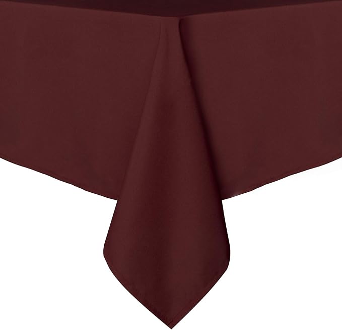 sancua Rectangle Tablecloth - 60 x 102 Inch - Stain and Wrinkle Resistant Washable Polyester Table Cloth, Decorative Fabric Table Cover for Dining Tables, Buffet Parties and Camping, Burgundy