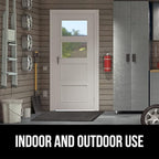 GORILLA GRIP 100% Waterproof All-Season WeatherMax Doormat, 72x24, US Designed Natural Rubber, Stain and Fade Resistant, Low Profile Indoor Outdoor Door Mats, Easy Clean Patio Mat, Gray Diamond