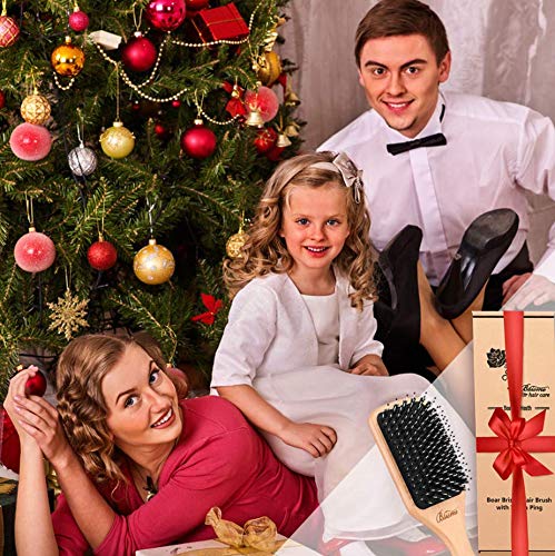 Hair Brush Boar Bristle Hair Brushes for Women Curly Hair, Best Paddle Detangling Brush Detangler for Girls Kids,Smooth Hair Add Shine