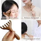 Natural Wooden Gua Sha Tool,Wooden Gua Sha Scraping Massage Tool,Long Handle Sandalwood Six Claw Antler Massager,1 Pieces