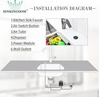Garbage Disposal SinkTop Air Switch Kit with Long Button,Brass Made Cover,Oil Rubbed Bronze