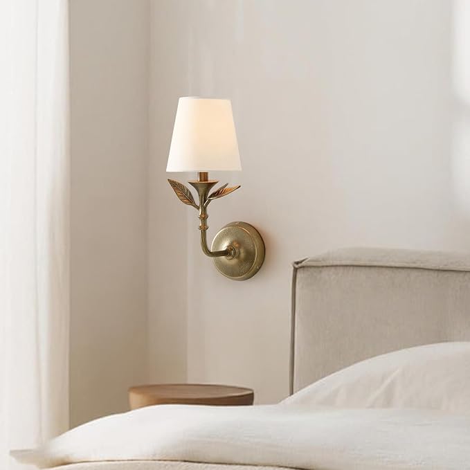 Antique Brass Forged Wall Light - Golden Farmhouse Wall Sconces for Living Room, Vintage Mordern Wall Light Fixture for Bedroom, Kitchen, Bathroom