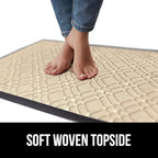 GORILLA GRIP 100% Waterproof All-Season WeatherMax Doormat US Designed Natural Rubber, Stain and Fade Resistant, Low Profile Indoor Outdoor Door Mats, Easy Clean Patio Mat, 17x29, Modern Latte