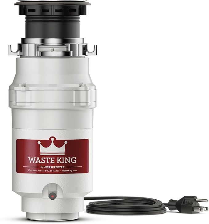 Waste King Garbage Disposal for Kitchen Sink with Power Cord, Compact Food Waste Disposer, L-111