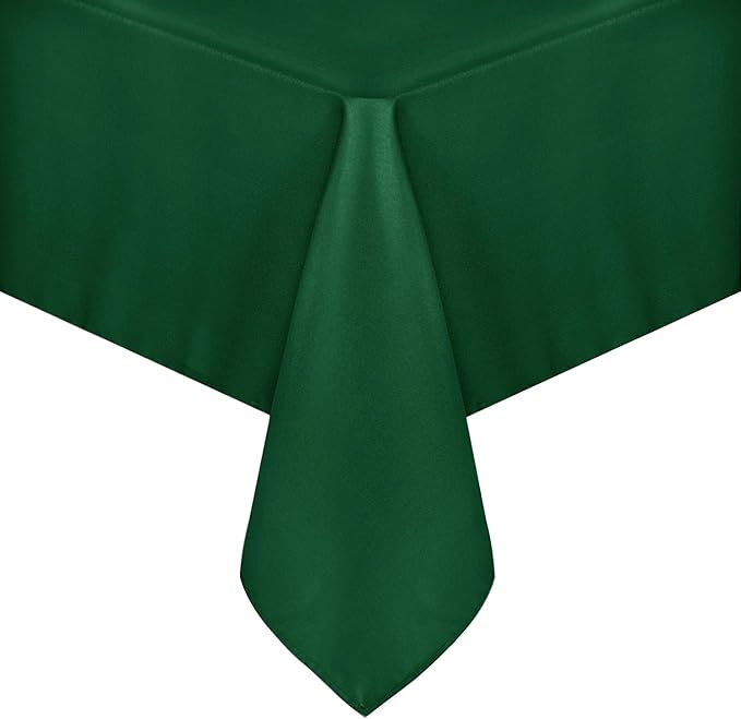sancua Rectangle Tablecloth - 70 x 90 Inch - Stain and Wrinkle Resistant Washable Polyester Table Cloth, Decorative Fabric Table Cover for Dining Tables, Buffet Parties and Christmas, Hunter Green
