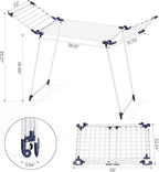 APEXCHASER Clothes Drying Rack Foldable, Large Drying Rack Clothing, Winged Laundry Rack Folding Indoor Outdoor, Metal Clothes Airer for Bedding Towel Sweater Heavy Duty, 68.9" X 22" X 39.3", White