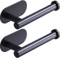 Toilet Paper Holder,Matt Black, Wall Mount,Upgraded Adhesive Toilet Paper Roll Holder,no Drilling,Bathroom/Rv/Washroom, SUS 304 Stainless Steel, Rustproof (Black, 2 Pieces)