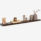 40 Inch Floating Shelves for Wall, Rustic Elm Wood Shelf for Home Decor, Heavy-Duty Wooden Floating Shelves for Kitchen, Wall Mounted Storage Shelves for Bathtoom, Living Room, Walnut Color, Set of 1
