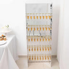 Tableclothsfactory Silver Mirror Finish 5-Tier Wine Glass Stemware Rack, 40 Champagne Flute Holder Foam Board Wall Stand - 5ft