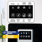2 in 1 Bottom Load Water Cooler Dispenser with Ice Maker for 3 Gallon Bottle 17lbs Daily Capacity (NO HOT Water) Black