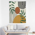 ICMOLYYENLO Boho Plant Aesthetic Tapestry, Abstract Medieval Arch Sun Home Aesthetic Wall Hanging For Bedroom Living Room Dormitory Tapestry 40x60 Inches