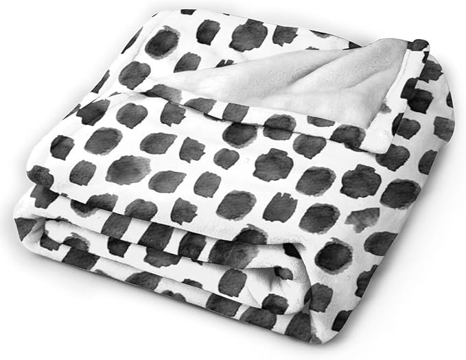 HGOD DESIGNS Watercolor Polka Dot Flannel Fleece Bed Blanket Throw Blanket Lightweight Cozy Plush Blanket for Bedroom Living Rooms Sofa Couch 40"x50"