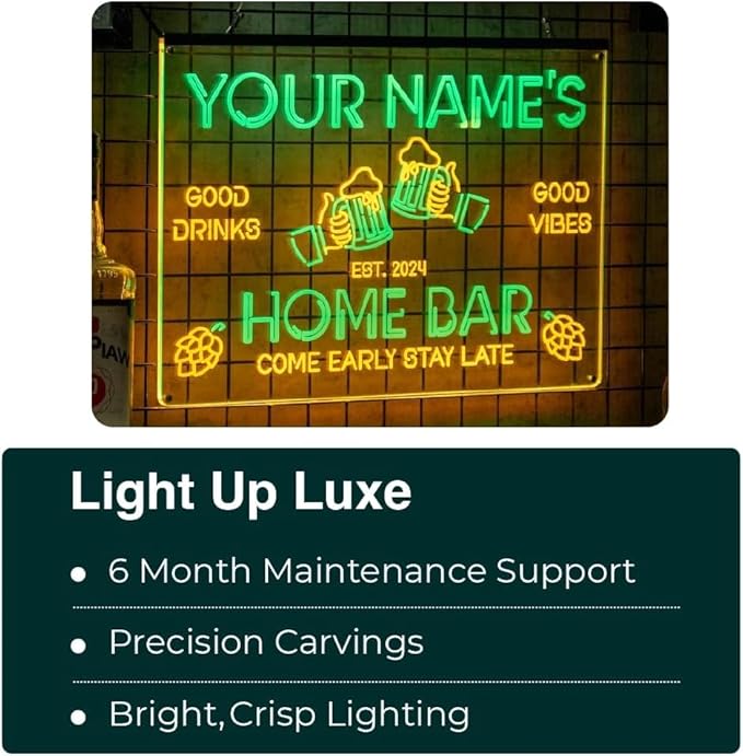 Personalized Pool & Bar Neon Sign, Custom LED Light with Name and Address, Outdoor Patio Decor, Tiki Bar or Backyard Pool Gift for Party Lovers