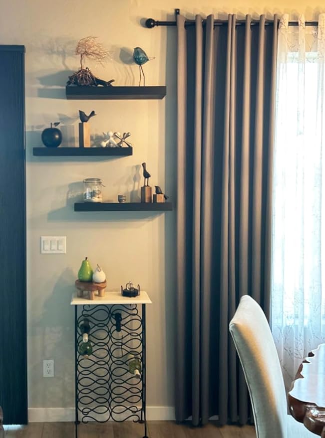 joelsantiques 24 Inch Wooden Floating Shelves for Wall - 24x6x2 in - Made of Natural Wood - Short Heavy Duty Rustic Wall Shelves for Bedroom - Perfect for Bathroom, Kitchen - Black