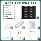 Pegboard Combination Kit, 25.2" x 25.2" Wall Mounted Storage Set with 4 Pegboards & 20 Accessories Hanging, Peg Boards Organizer