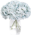 Tifuly Hydrangea Artificial Flowers -12 pcs Realistic Fake Hydrangea Silk Flowers with Stems Faux Hydrangea Flowers Heads for Office Home Party Wedding Centerpiece DIY Floral Decor (Light Blue)