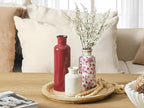 Vintage Vase Set of 3, Ceramic Vintage Flower Vases, Chinoiserie Decorative Home Decor Retro Floral Vase Rustic Farmhouse Decor for Table Bookshelf Mantel Kitchen Living Room Office - Red and White