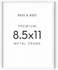 HAUS AND HUES 8.5x11 White Picture Frame - Aluminum Photo Frames for Wall Collage, Shatterproof Plexiglass - Perfect for Diplomas, Documents, Certificates (8.5x11 in, White)