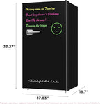 Frigidaire EFR331 Single Door Compact Refrigerator - Adjustable Thermostat Control - Reversible Doors - Front Blackboard, Write and Erase - Ideal for Dorm, Office, RV, Room - Black, 3.2 Cubic Feet