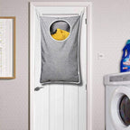 KEEPJOY Saves Space Door-Hanging Laundry Bag,Door Hanging Laundry Hamper with 2 Different Types of Hooks, Oxford Fabric Hanging Laundry Basket for Clothes Size 30"X20" -2 Pack Gray