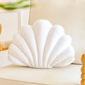 White Seashell Throw Pillows, Shell Shaped Throw Pillows, 18 Inch Soft Velvet Home Decorative Pillow Plush Cushion for Bed Couch Living Sofa Room Decor Accent Throw Pillow