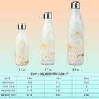 Insulated Water Bottles,12 oz Double Wall Stainless Steel Vacumm Metal Flask for Sports Travel,Marble Jade